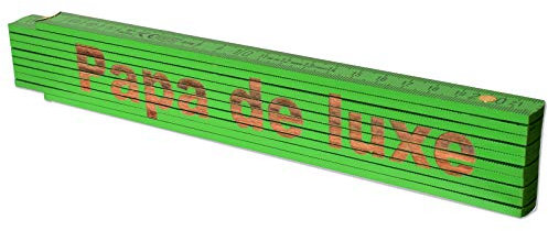 TE-Trend Zollstock mit Gravur personalisierter Meterstab 2m Gliedermaßstab Meter Metermaß Papa de Luxe Grün