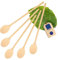 HOFMEISTER® Lot de 5 grandes cuillères de cuisine en bois de hêtre avec tête ovale 80 cm