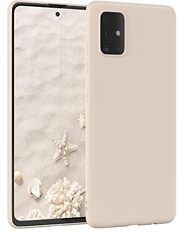 EAZY CASE - Silikonhülle für Samsung Galaxy A51 Hülle Silikon Case Beige weich stoßfeste Handyhülle Samsung Galaxy A51 Schutzhülle mit Kameraschutz Dünn Premium Schutz Cover TPU Phone Bumper in Taupe