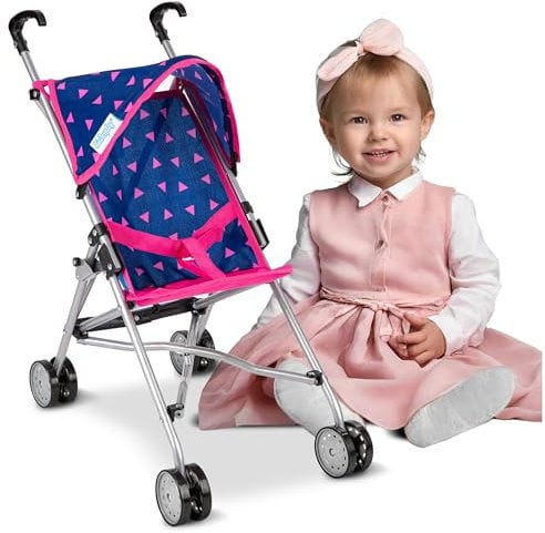 Kinderplay Puppenbuggy, Puppenwagen, Puppen Buggy - Leichte Stabile Konstruktion, Griffhöhe 54 cm, Buggy Puppe Model KP0290T