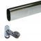 Tubo Appendiabiti Ovale 2 METRI - Asta Barra Per Guardaroba, Armadio Cromato 15x30mm - Kit con 4 Supporti Laterali