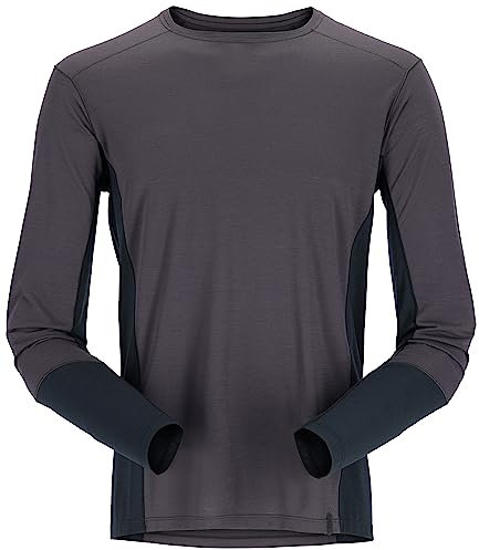 Rab Syncrino Base LS Tee Long Sleeve T-Shirt for Skiing, Trekking, & Climbing - Graphene - Medium