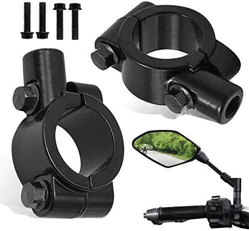 WOUMON 2 Piezas Abrazadera Retrovisor Moto, 7/8 Universal Soportes de Espejo de Motocicleta para Abrazadera Manillar de 22mm (M8 bis M8)
