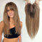 HAIRCUBE Haartopper echtes Menschenhaar für Frauen Ombre Asche blondes Haartopper mit Pony 120% Dichte Seide Basisclip in Topper 14 Zoll 40 Gramm