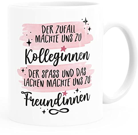 Moonworks® Kaffee-Tasse Der Zufall machte uns zu Kolleginnen der Spass und das Lachen zu Freundinnen Geschenk Büro weiß standard