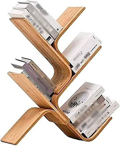 JOZZY Bücherregal, Holz-Bücherregal, Bücherturm, kreativ, einfach, bodenstehend, für Wohnzimmer, Heimbüro