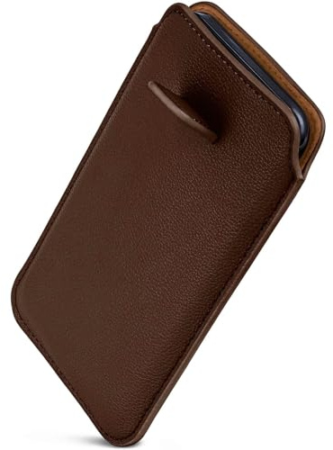 ONEFLOW Liberty Case für iPhone 4S / iPhone 4 Handy Einsteckhülle mit Rückzugfunktion, PU Leder Handytasche, Schutzhülle mit Lasche, Sleeve Etui Hülle zum Einstecken, Dunkelbraun