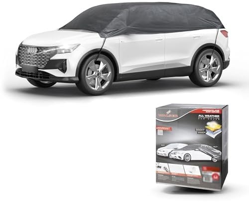 WALSER All Weather Car Cover, 100% Weatherproof & Waterproof, Half Garage Size XL Grey
