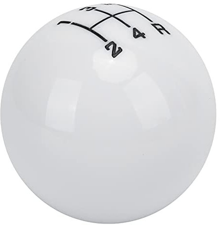 Schaltknauf, rund, Acryl, 5 Gänge, für Autos (weiß)
