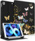 Pegmode Schutzhülle für iPad 9. / 8. / 7. Generation, niedliches Folio-Cover mit Schmetterlings-Motiv, niedliches Kawaii-Design mit Stifthalter, Smart-Cover für Apple iPad 9/8/7 Gen A2602 A2270 A2197