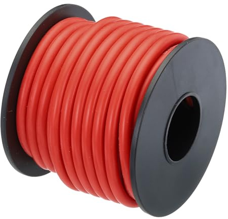 QUARKZMAN Cable de Silicona Calibre 12 12AWG Cable Eléctrico de Cobre Estañado de Alta Temperatura en Carrete de 24.6 pies Rojo para Modelos de Coche y Electrodoméstico Eléctrico