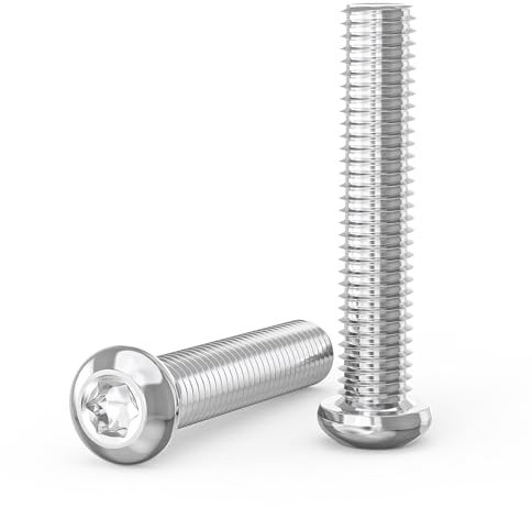 ORTAVA 10 Stück M8 x 40 mm Schraube, Linsenkopfschrauben Torx, Rundkopfschrauben ISO 7380, Halbrundkopfschraube Edelstahl A2 V2A Vollgewinde