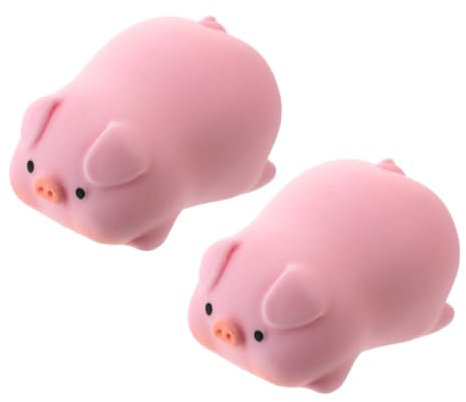 Toyvian 2st Spielzeuge -Squeeze-Spielzeug Quetschspielzeug Schönes Kuscheltier Kniffliges Partyspielzeug Schweinespielzeug Ausquetschen Tofu Kind Rosa TPR Geschenk