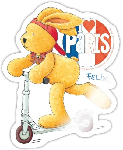 Felix Der Hase Roller In Paris Sticker Aufkleber