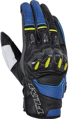 FLM Octane Lederhandschuh Kurz – Echte Ziegenleder – Touchscreen-geeignet – Belüftet – Klettverschluss – Schwarz