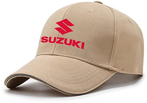 LSTQPK Herren Baseballkappe für Suzuki Bedruckt Sommer Sonnenhut Verstellbare Laufkappe Unisex Trucker Mütze Outdoor Sportkappe – Geschenk Teenager-Khaki||One Size