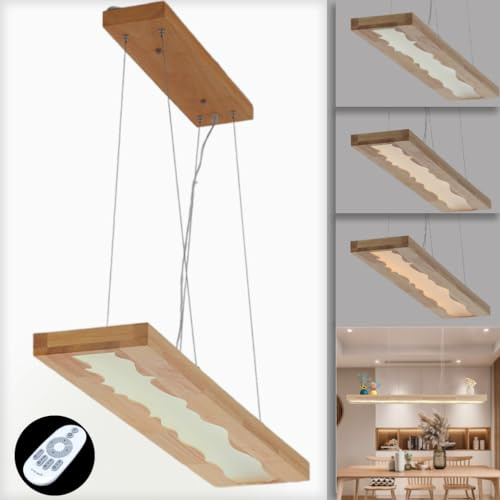 LED Pendelleuchte Harzleuchte Esstisch Hängelampe Dimmbar 40W Mit Fernbedienung Hängeleuchte Pendelleuchte Esstisch Esstischlampe Esstischlampe Hängend Holz Esszimmer Wohnzimmer Arbeitszimmer Büro