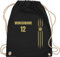 Turnbeutel Rucksack - 2024 Fussball EM Fanartikel - Deutschland Name und Nummer - Unisize - Schwarz - deutschland-fanartikel fußball germany beutel wm 24 deutsch sportbeutel fußball. deutsche