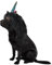 Onmygogo Lustiges Rentier-Kostüm für Hunde, niedliche pelzige Haustierperücke für Halloween, Weihnachten, Haustier-Kleidung, Zubehör (L, Schwarzes Einhorn)