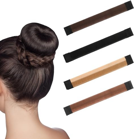 cobee 4Pcs Hair Bun Maker Französisch Haar Donut Snap Roll Bun Werkzeug für lange Haare Easy Bun Hair Tool Fashion Hair Curler Bun Clips für Frauen & Mädchen(4 Stück 4Farben)