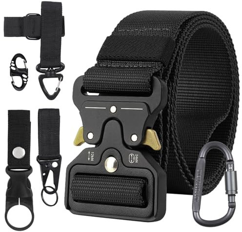 Geepen Cinturón Táctico de los Hombres Cinturones de Lona de Nailon de Estilo Militar Para el Entrenamiento de Caza Ejército Que se Ejecuta con Hebilla de Metal de Liberación