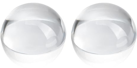 2 x 7,9 cm Kristallkuppel-Lupen-Briefbeschwerer, klare verzerrungsfreie Optik, konvexes Linsen-Set für Physik, Klassenzimmer, Heimdekoration, Papierbeschwerer für Veranstaltungen im Freien