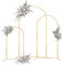 PlusFive Metal Arch Wedding Arch Backdrop Stand, Set of 3 Sizes: 1.3m&1.6m&2.0m, Gold, Semicircular