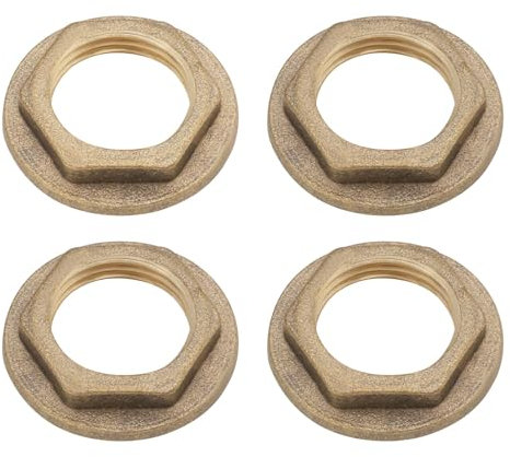 VGOL 4 tuercas hembra de latón de 3/8 BSP con brida hexagonal, accesorios de tubería para conexión de grifo, conexión de tubería, color amarillo, 26 x 15,5 x 5 mm