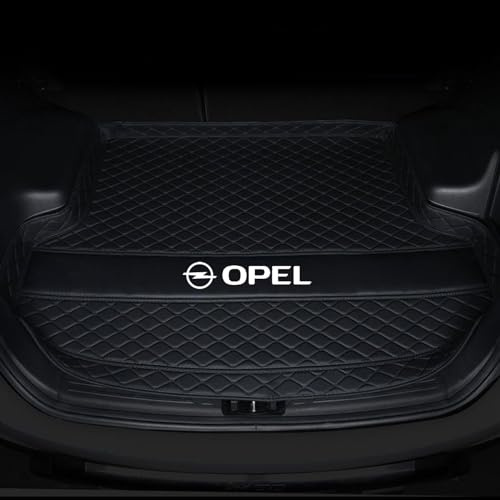 SERTGFRE Auto Leder Kofferraummatten für OPEL Corsa F 2019-2024, Kofferraum Cargo Schutzmatte Allwetter Wasserdicht rutschfest Kratzfestem Teppiche,A Black