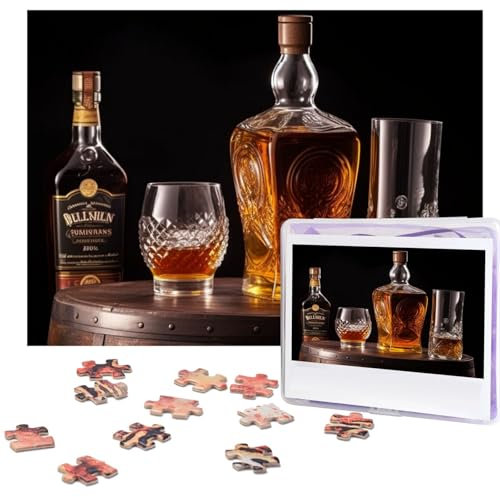 Jigsaw Puzzles 500 Pieces Whisky Beer Pictures Puzzles Personalized Picture Puzzle for Adults Photo Puzzles Wooden Puzzles Gift Classic Jigsaw Puzzle for Family Wedding Birthday Valentine's Day
