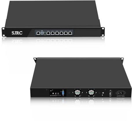 SJRC 19” Firewall Hardware 12th Gen N100, 1U Firewall Router with 6 x i226V 2.5GbE LAN, 19 Inch Rack OPNsense Appliance for Office VPN Server, Barebone NO RAM NO SSD NO OS