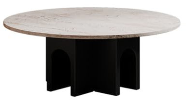 WLCNYL Couchtisch aus Schiefer - Schlichter Retro-Wabi-Sabi-Stil, Wohnzimmer zu Hause, stabile Metallbeine, Retro-Couchtisch fürs Wohnzimmer