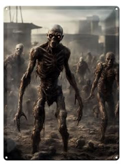 FEMER Blechschild 30x40cm Post Apokalyptische Zombie Horde