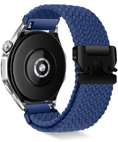 RoYiio Bracelet Nylon 22mm pour Xiaomi Watch S4 Band Redmi Watch 5 Active/Lite Respirant Doux Confort Bracelet de Montre pour Huawei GT 5 Pro 46mm /Garmin Venu 3 /Forerunner 265 - Bleu