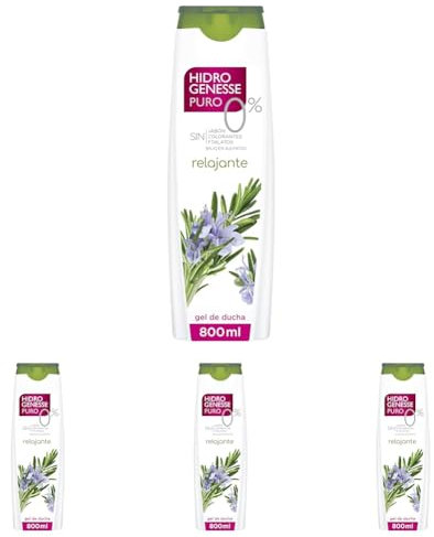 Hidro-Genesse Gel de Ducha Relajante Bote 800 ml (El embalaje puede variar) (Paquete de 4)