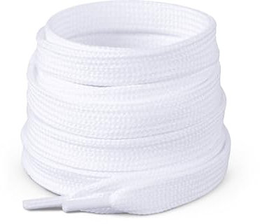 Laceter 2 Paires Lacets Plats Large pour Baskets - Gros Lacets pour Adidas Campus 00s - Blanc, 120 cm