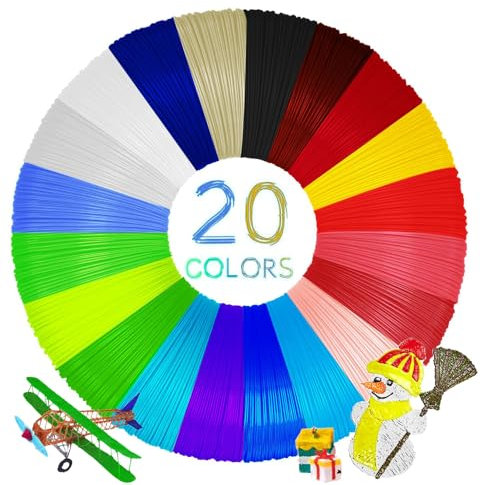 Crossarctic 3D-Stift-Filament, PLA, zufällige Farbauswahl, 1,75 mm Durchmesser, 100 m, ± 0,02 mm Toleranz, 3D-Druck-Filament-Nachfüllpackungen für Jandi, LIHUACHEN, MYNT3D, SCRIB3D, Yummici