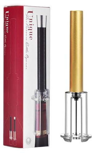 yuwqqoajv Müheloses Flaschenöffner Weinkorkenentferner Set, Luftdruck Weinflaschenöffner, Pumpkorkenentferner, schnell, Gold