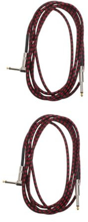 Totority 2pcs Electric Guitar Cable Guitar Amp Bass Bass Cable Amp Instruments Signal Acoustic Instrument Copper Red