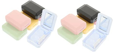 Healeved 12sets Contact Lenses Case Mirror Box Container for Halloween Portable Travel Lens Case Holder for Contacts Lens Storage