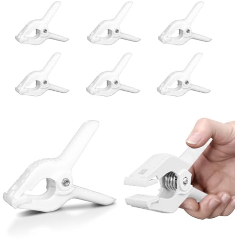 EMART 6 Pack Heavy Duty Muslin Spring Clamps, 4.5 inch Backdrop Clips-White | Photo Booth Clamps Quick Grip for Photography Studio,Backdrop Stand,Paper,Tarpaulin,Woodworking,Crafts,Tarp,Table Cloth