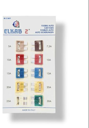 Kit fusibles pour voiture 5A, 7,5A, 10A, 15A, 20A, 25A, 30A Fusibles Lamellari Moyen Standard Fabriqué en Italie