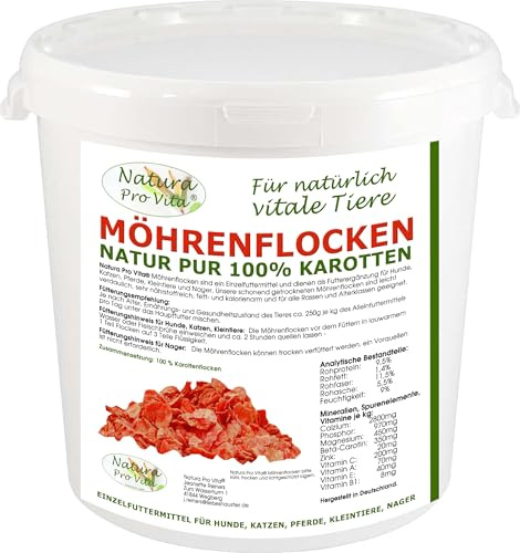 Möhrenflocken Pferde Karottenflocken Pferdefutter Diätkost Ergänzungsfutter Verdauung Immunsystem Vitamine Mineralien Beta-Carotin 3kg Eimer