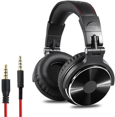 Walmeck Professionelle -Kopfhörer, Kabelgebundenes Headset für Musikinstrumente, E-Piano, Elektronisches Keyboard, Drum-Maschine, E-Gitarre, Schwarz, Leicht, Bequem (Schwarz)