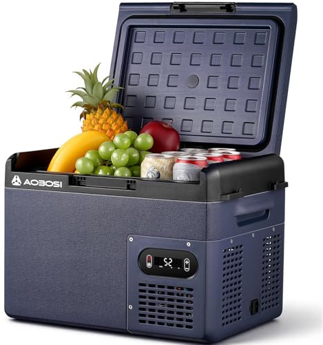 AAOBOSI Kompressor Kühlbox 15L IPX4 Wasserdicht,-20°C bis 20°C, 12V 230V