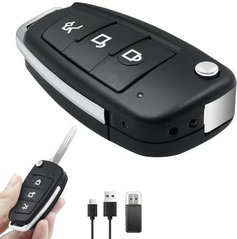 Camera Espion 1080P HD,Portabl Mini Camera Espion sans Fil Keychainavec | Cachée Cam Enregistrement Vidéo et Photo, Détection de Mouvement, Vision Nocturne, pour Intérieur et Extérieur