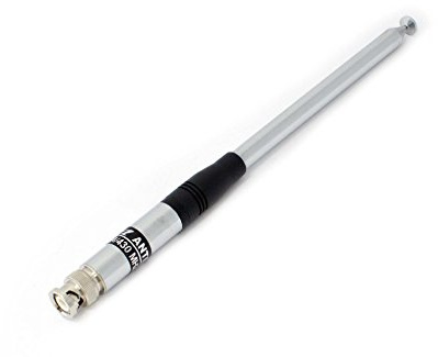 vhbw Antenne kompatibel mit Linton LT-3288, LT-3260, LT-3268 Funkgerät - Ausziehbar, 23,3 cm - 120 cm, BNC Stecker Silber