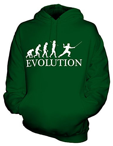 Candymix Escrime Évolution Unisexe Sweat Pull à Capuche Homme Femme, Taille X-Large, Couleur Vert Bouteille