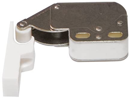 Amig - Pack de 2 Golpetes con Muelle Mod.30 de Acero Acabado en Blanco - Cierre Oculto para Puertas de Armarios y Muebles de Hogar u Oficina - Medidas: 28 x 35 mm - Se Incluyen Tornillos de Fijación