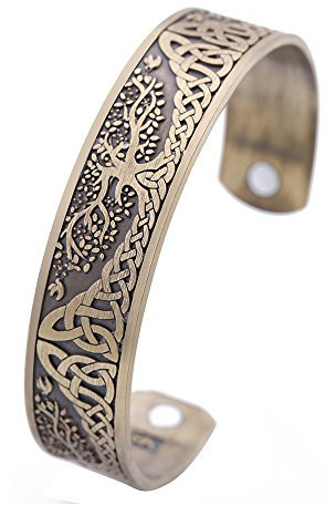 Lemegeton Yggdrasil World Tree of Life Armband Gesundheitsschutz Armreif Armreif für Herren (Antikes Bronze)